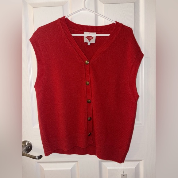 Shrimps x Reformation Clover Sweater Vest – NWT (Size M) in Sundried Tomato - Picture 3 of 12